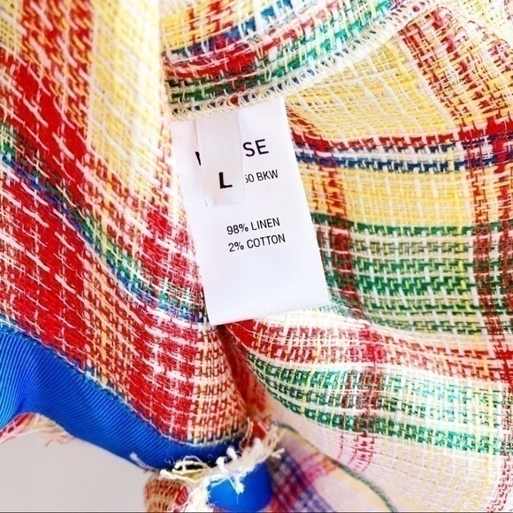 Monse Plaid Boxy Basket Weave Havana Shirt Button Down Top NWT Large Linen Blend - Picture 12 of 15